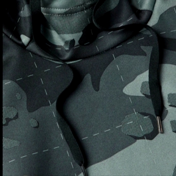 Nike Training Camouflage-Therma-Fit Hoodie, Medium, TonalGrey +Black &White - Picture 3 of 8